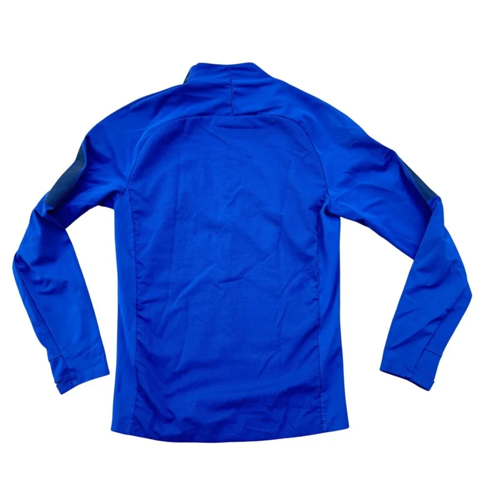 Nike AeroLayer Mens Running Top Blue 1/4 Zip Long Sleeve Thumbholes Small